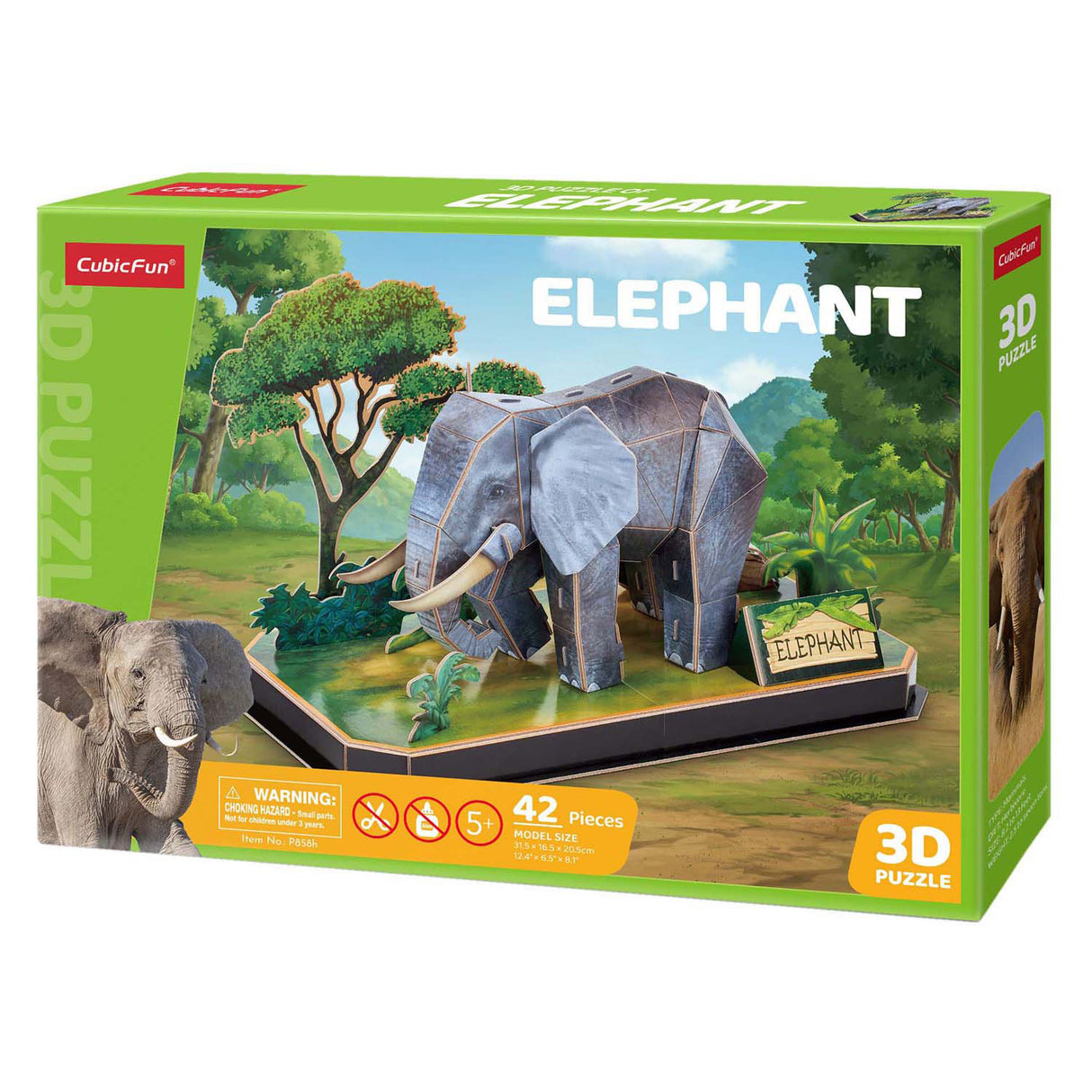 Kubična zabavna 3d puzzle slon