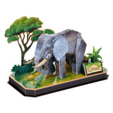 Elefante de quebra-cabeça 3D divertido e cúbico