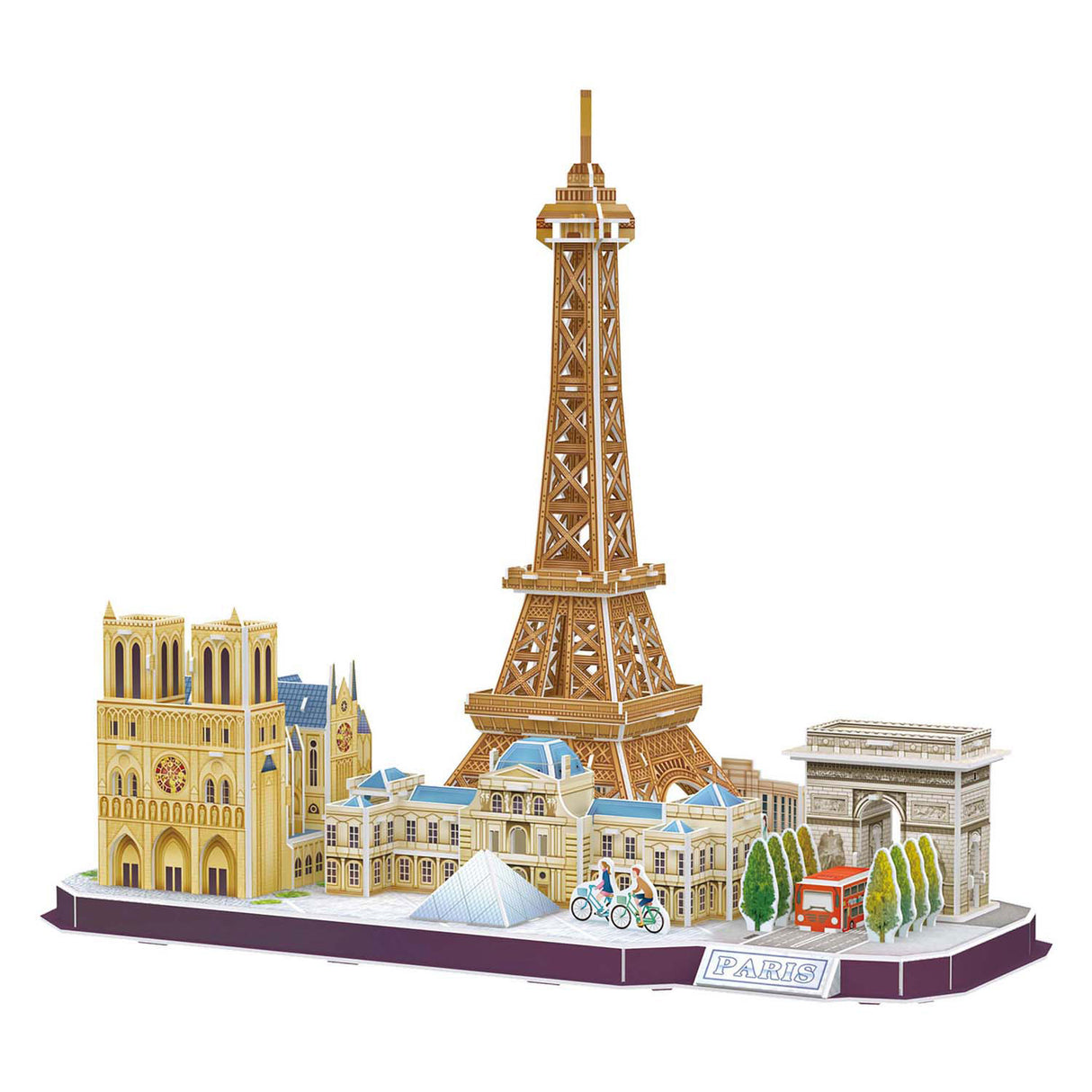 Kubisches lustiges 3D-Puzzle „City Line Paris“.