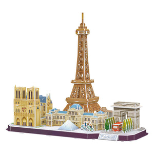 Kubisches lustiges 3D-Puzzle „City Line Paris“.