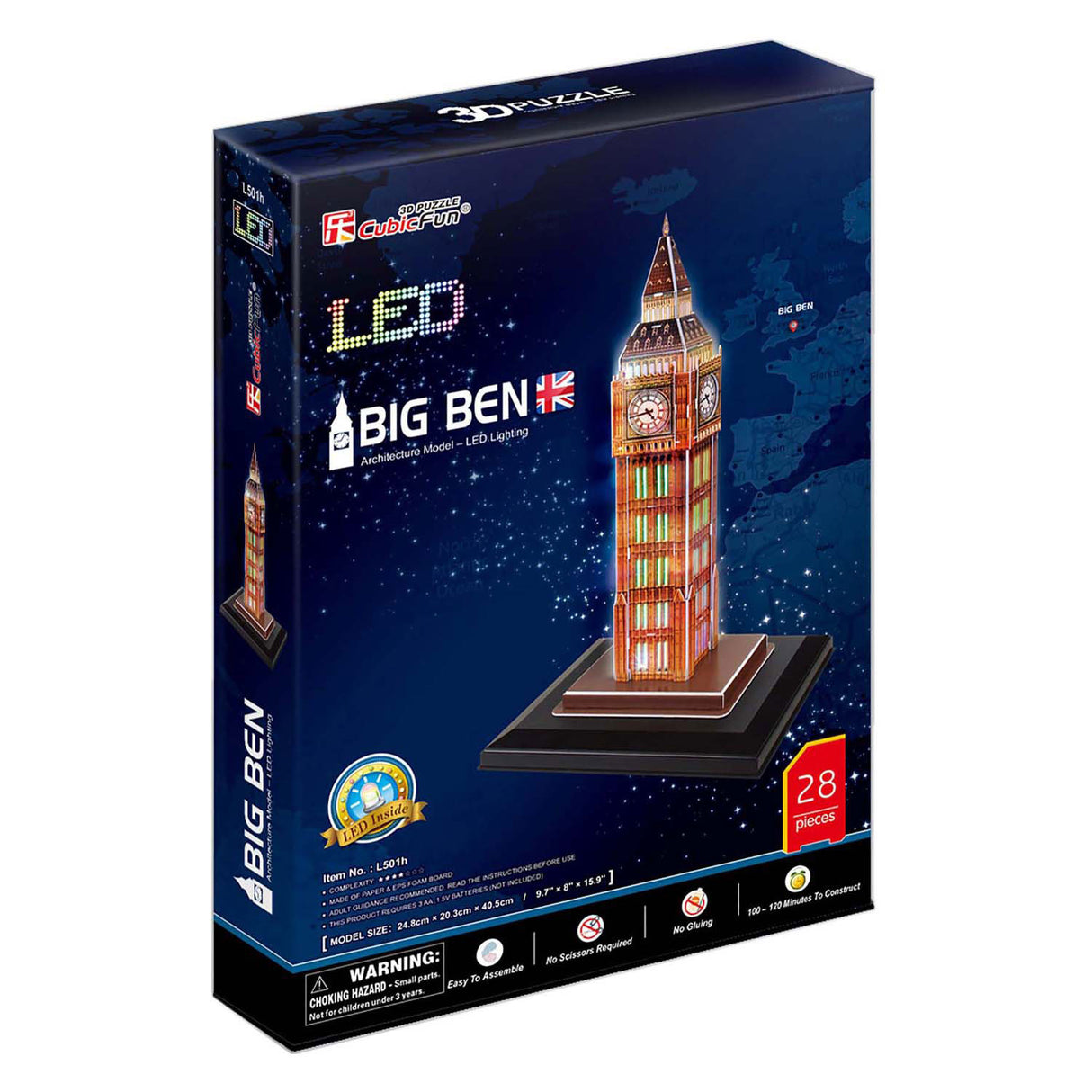 Cubic Fun 3D Puzzle Big Ben With LED Lighting