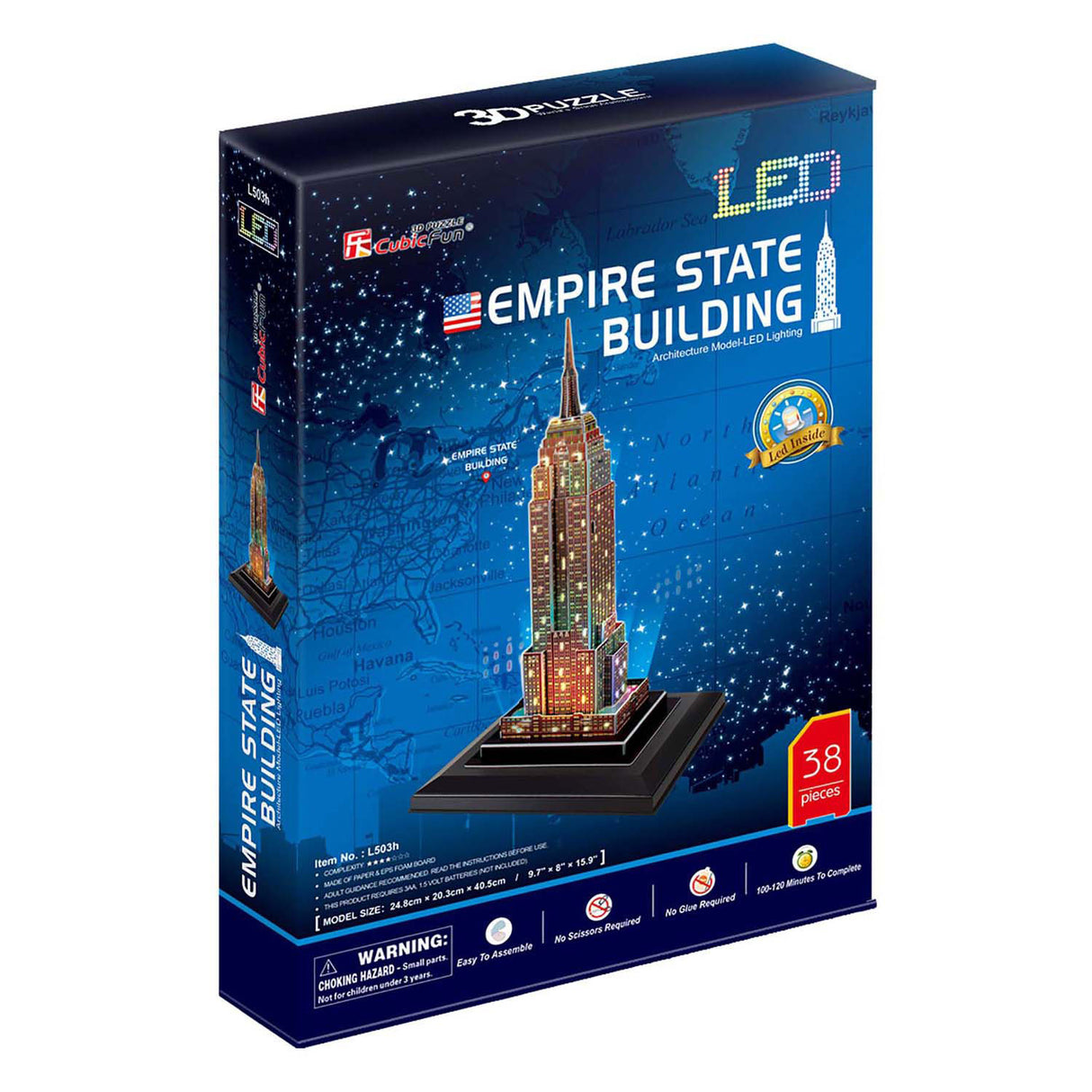 Cubic Fun 3D Puzzle Empire State Building with LED lighting