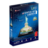 Statua di libertà del puzzle di divertimento cubico con illuminazione a LED