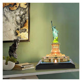 Statua di libertà del puzzle di divertimento cubico con illuminazione a LED