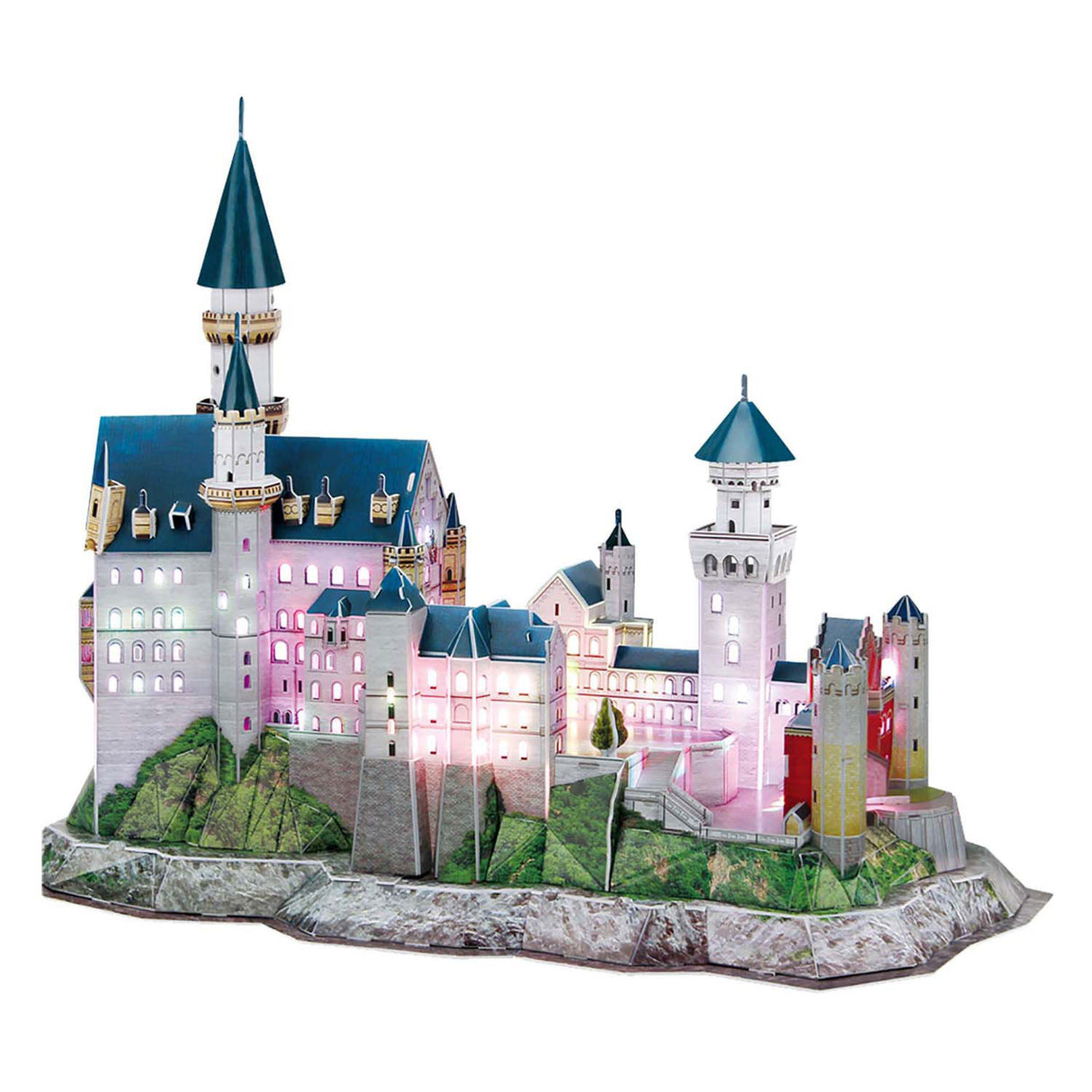 Kubik Spaass 3D Puzzel Neuschwanstein Schlass mat LED Beliichtung