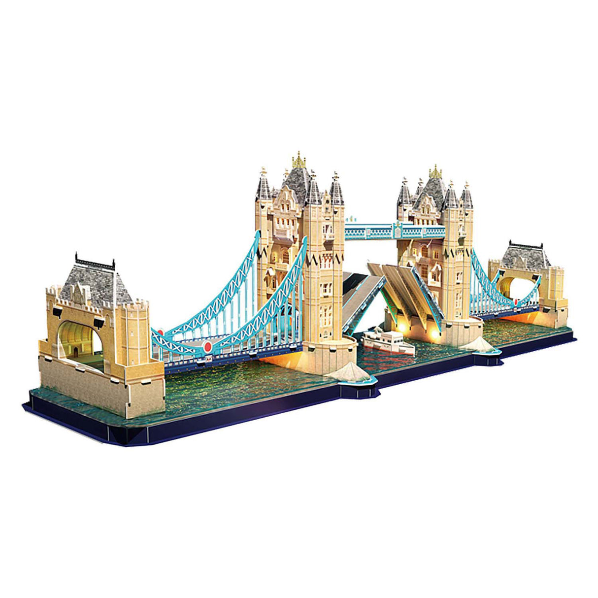 Würfelspaßige 3D-Puzzle-Turmbrücke mit LED-Beleuchtung