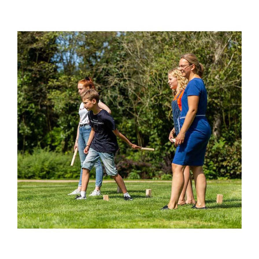 Zunanja igra Kubb Wooden Throaging Game FSC z nosilno torbo