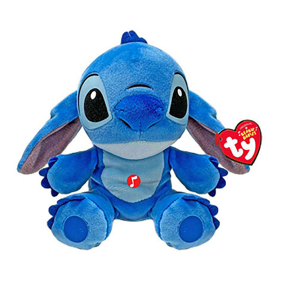 Ty beanie boo disney stitch knuffel met geluid, 15cm