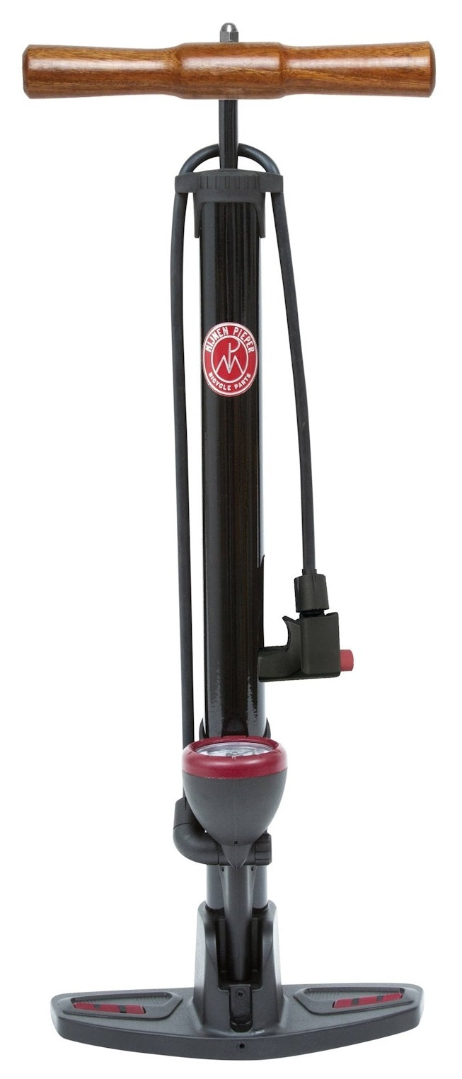 Mijnenpiepercykelpump runt retrotrycket med universellt pumphuvud och nanometer - 165 psi 11 bar - svart