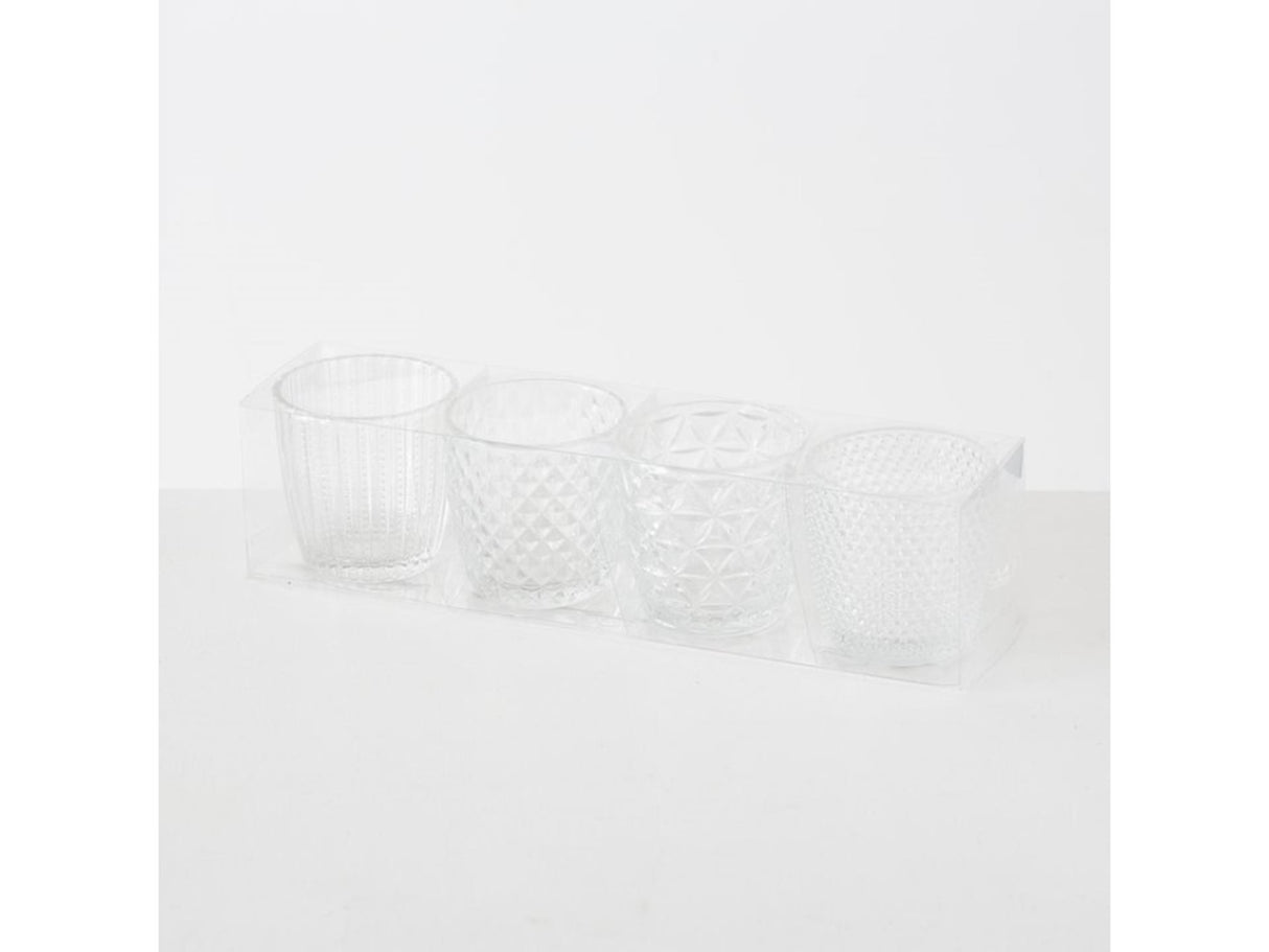 Boltze home theelichthouder marilu 4-delig helder