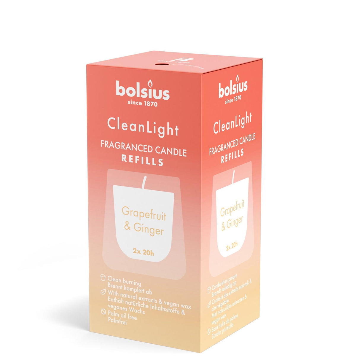 Bolsius Refill Clean Light Pack 2 Grapefruit Ingwer