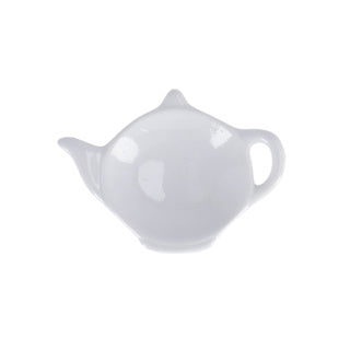 Tea bag holder teapot 12cm ceramic white