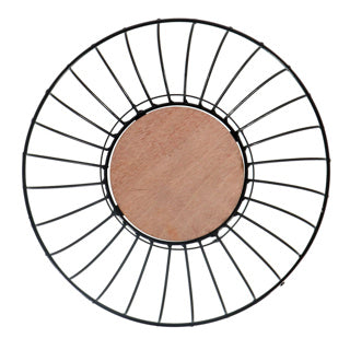 No brand fruktskål i metall 28 cm svart trä