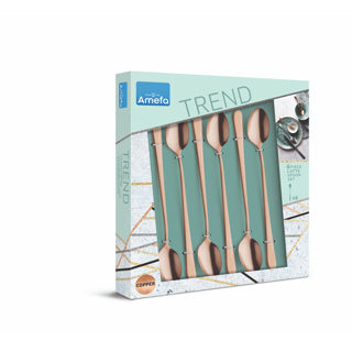 Amefa latte spoons copper 6 pieces