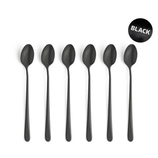 Amefa latte spoons black 6 pieces