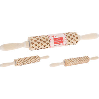 Rolling roller rubber wood Hart Love Assorti