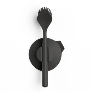 Brabantia sinkside dishwashing brush with suction cup holder dark grey