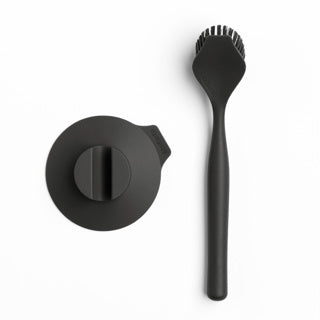 Brabantia sinkside dishwashing brush with suction cup holder dark grey
