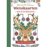 Deltas wenskaarten om te kleuren kerst