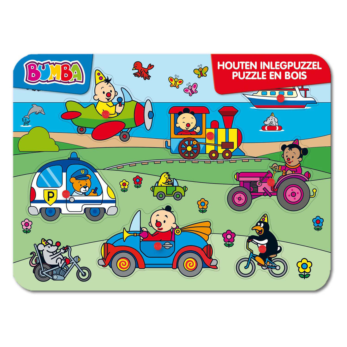 Studio 100 bumba wooden inlay puzzle - vehicles
