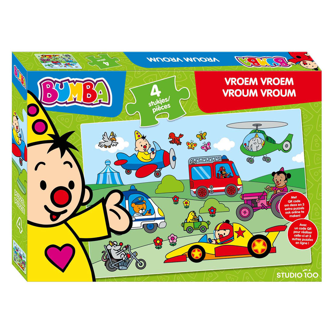 Bumba puzzel vroem vroem - 4st.