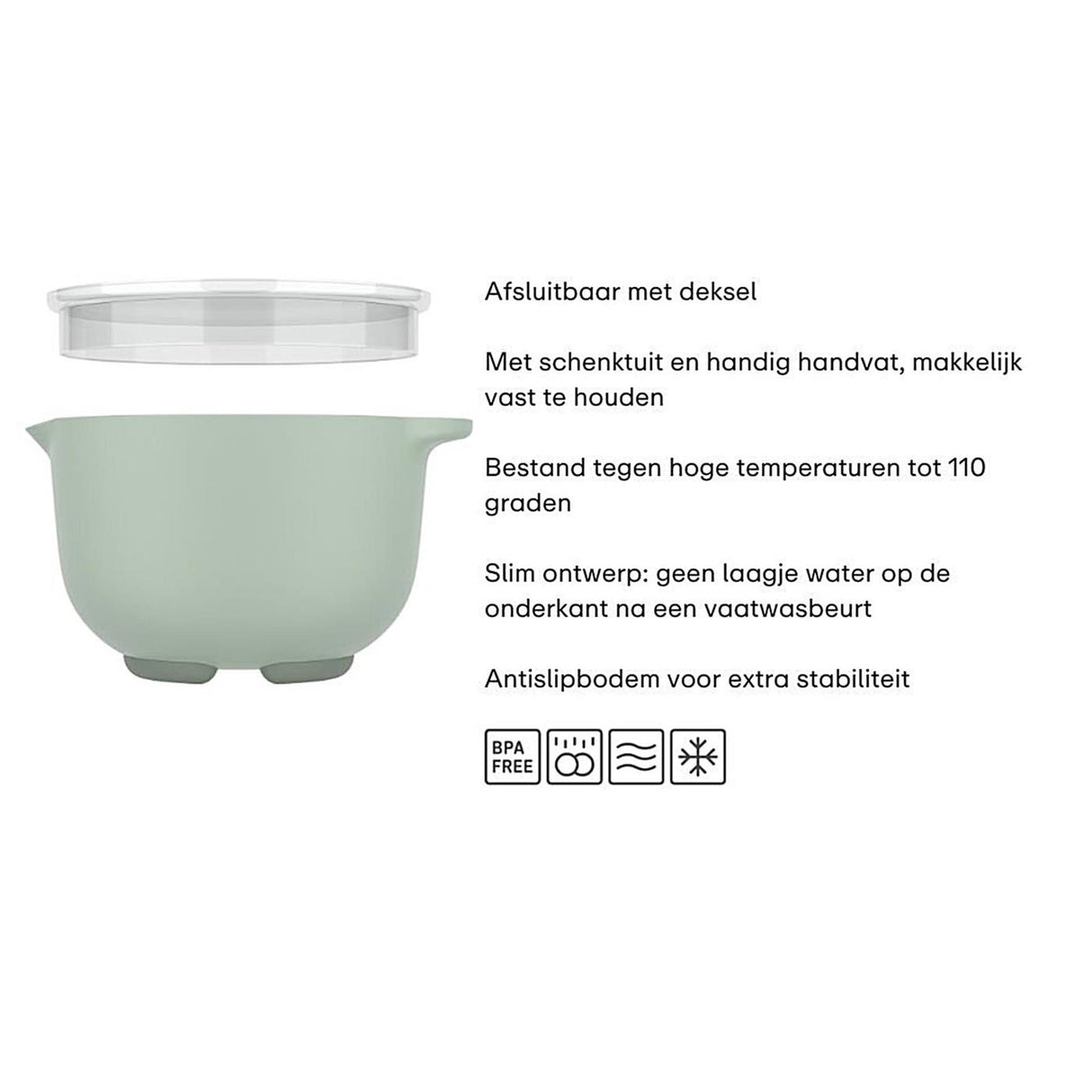 Ciotola Mepal con coperchio - chef it - gesso - 1500ml