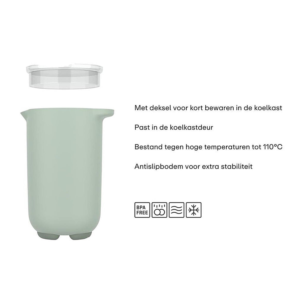 Mixing cup 1l with lid chalk