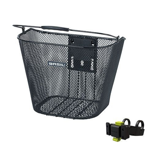 Basil Bremen KF - Bicycle basket - First - Including Basil KF Sterbar Bield Holder - Black