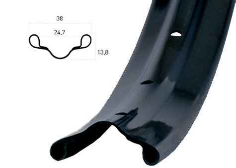 Ryde ráfek westwood v38 622 x 24c hliník 36 děr 14g - černý