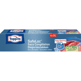 Toppits Safeloc Zip-Diepvoedzaks 3L 15 kusů