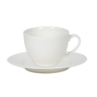 Cup with dish diamond porcelain 220 ml 6 pieces
