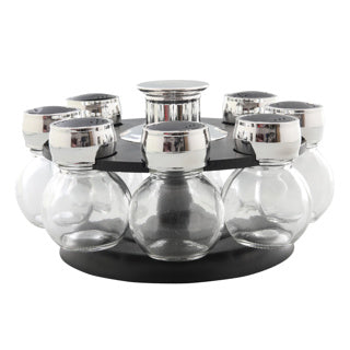 Herb rack rotatable with 8 herb jars 21x12 cm