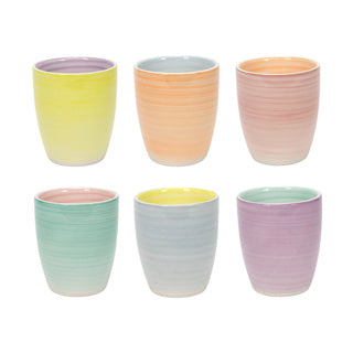 Coffee mug 180ml pastel 2-tone 6 assorti