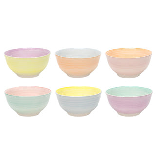 Bowl Ø12x6cm 2-Tone Pastel, 6 assorti
