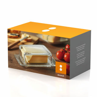Montana glass butter dish