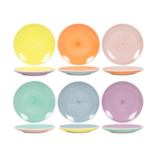 Breakfast board Ø19cm 2-tone pastel, 6 assorti