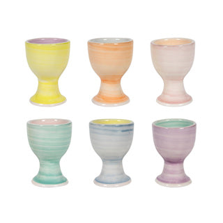 Egg cup Ø5x7cm 2-tone pastel, 6 assorti