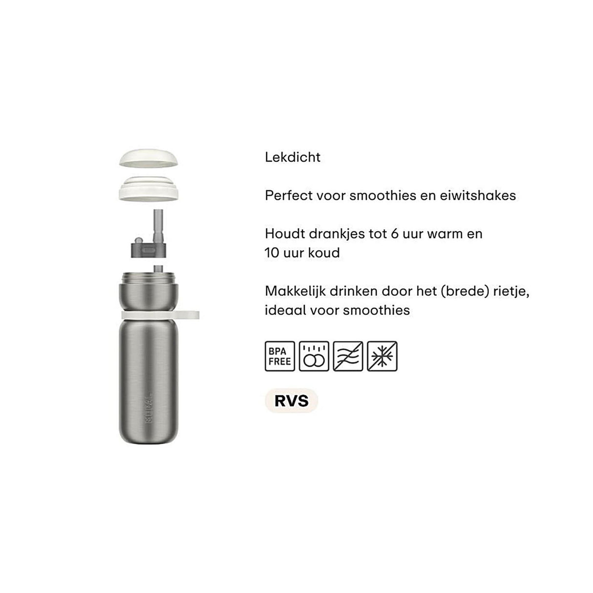 Mepal isoleerfles twist 600ml zwart
