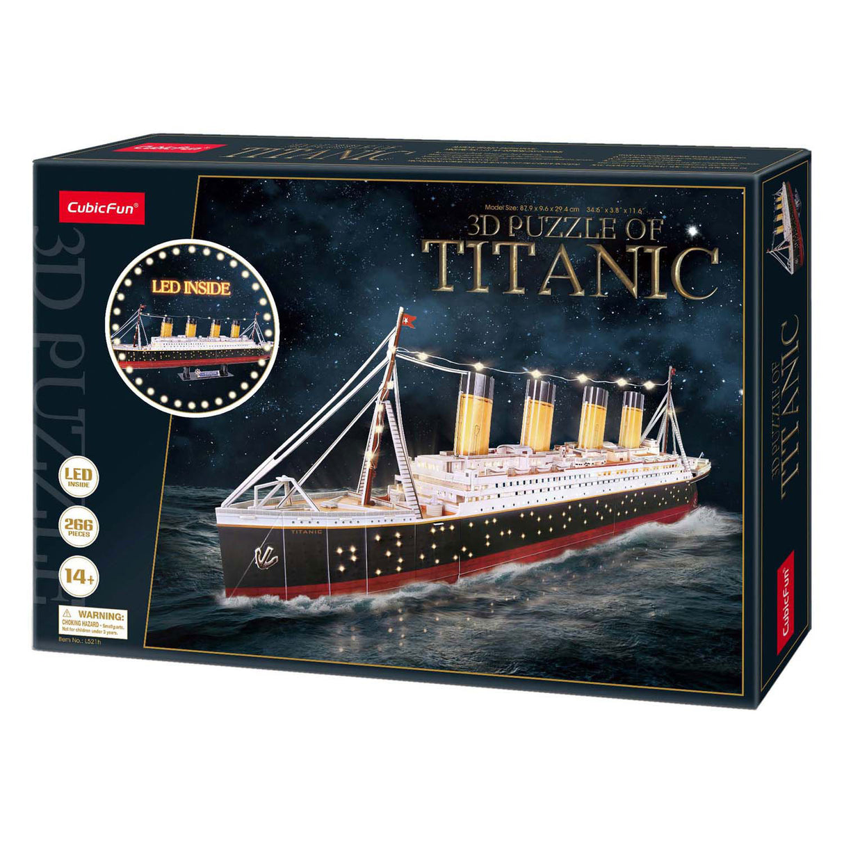 Cubic Fun 3D Puzzle Titanic med LED -belysning