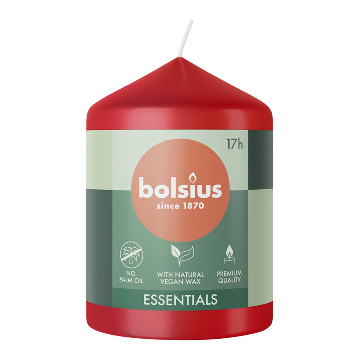 Bolsius stompkaars 80 58 delicate red