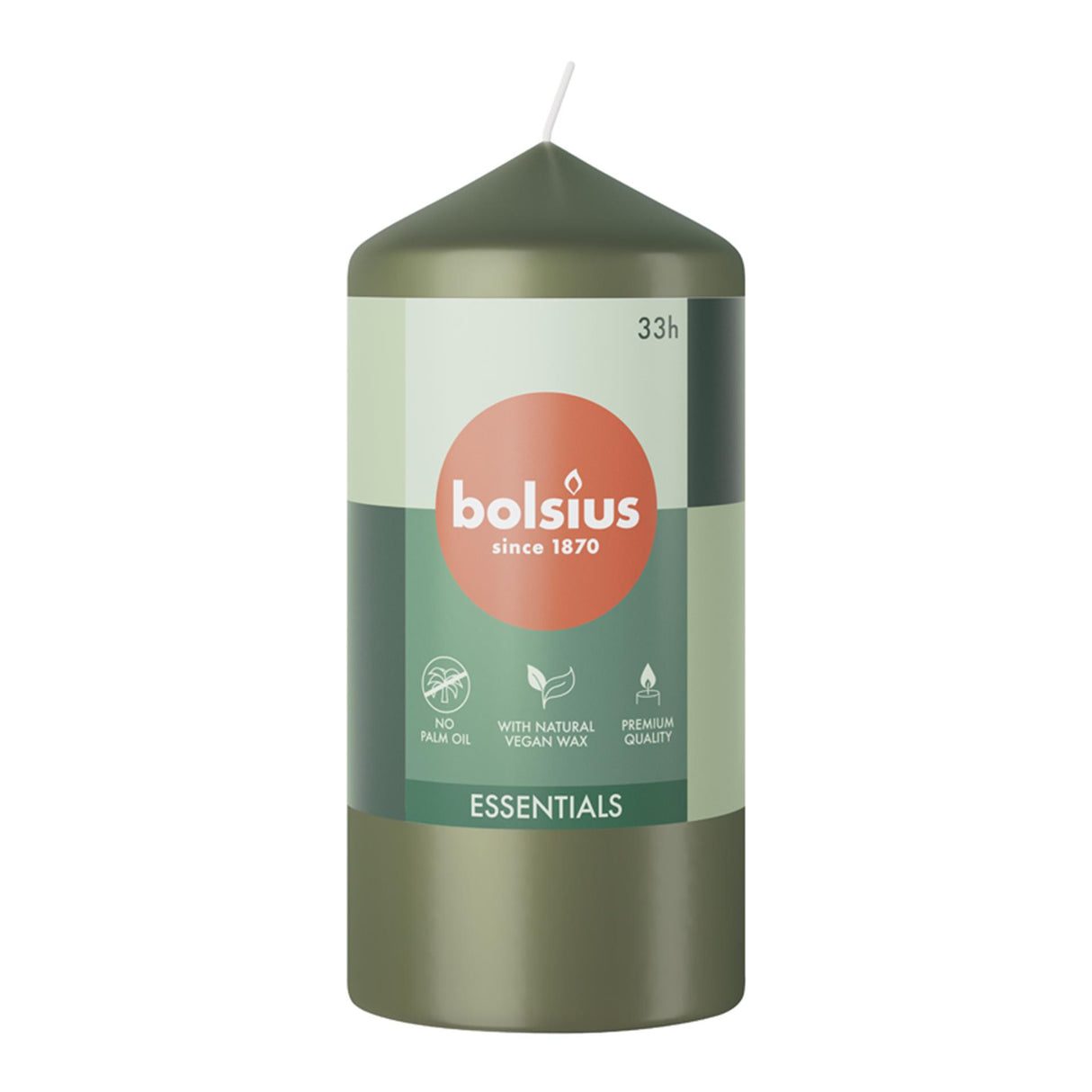 Bolsius stompkaars 120 58 fresh olive