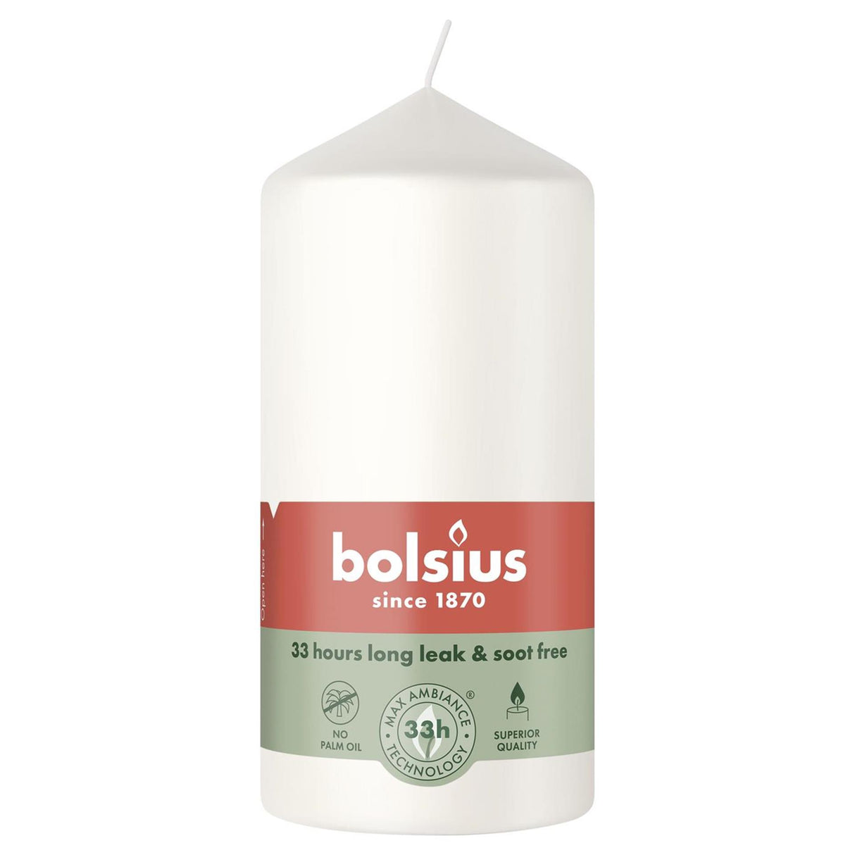 Bolsius pillar candle 120 58 cloudy white