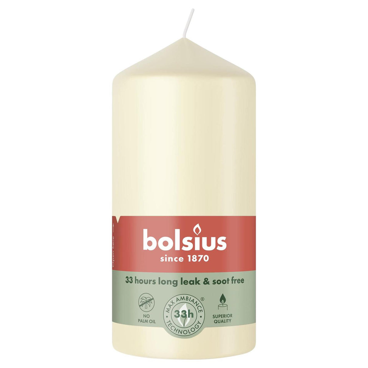 Bolsius pillar candle 120 58 soft pearl