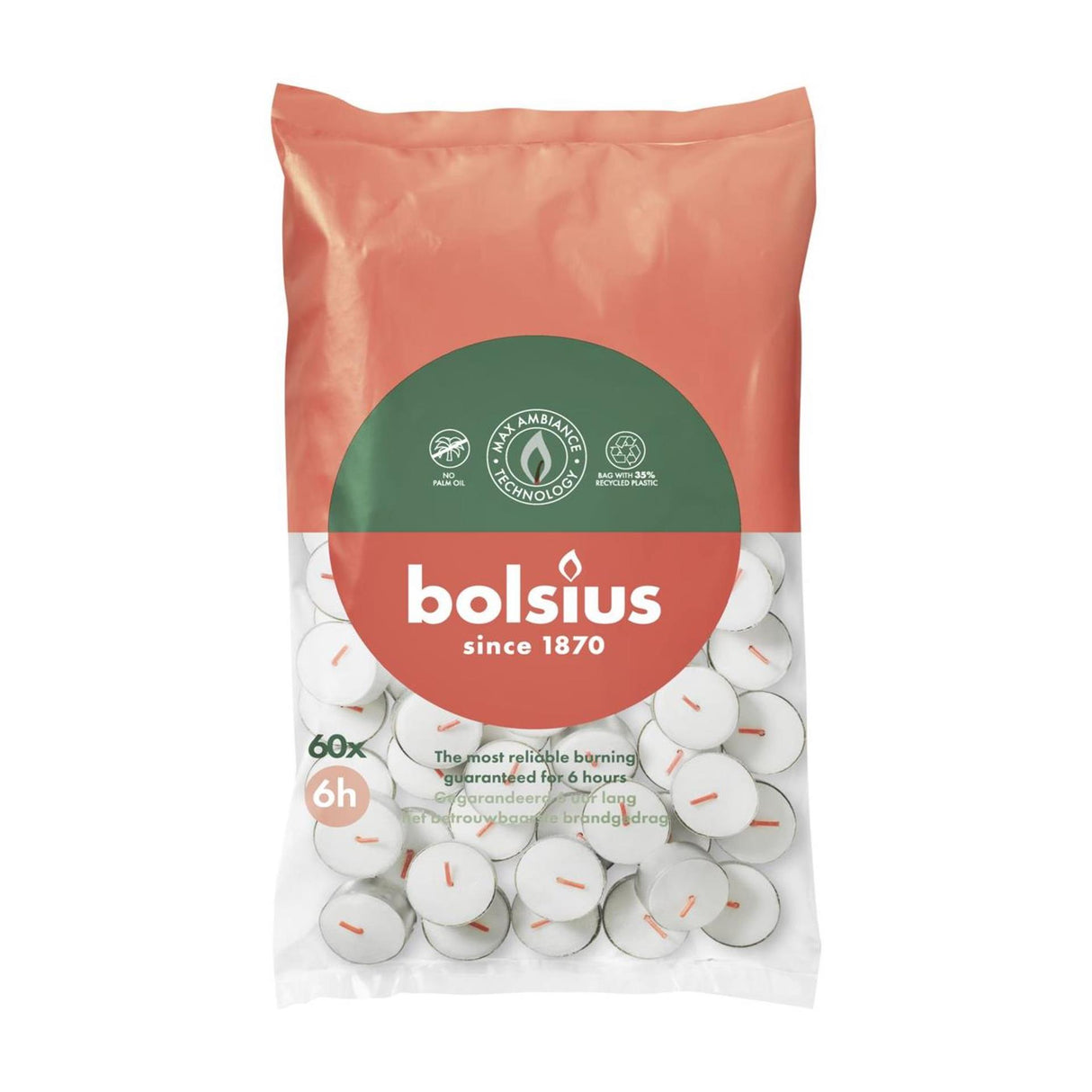 Bolsius tea light 6-hour bag 60