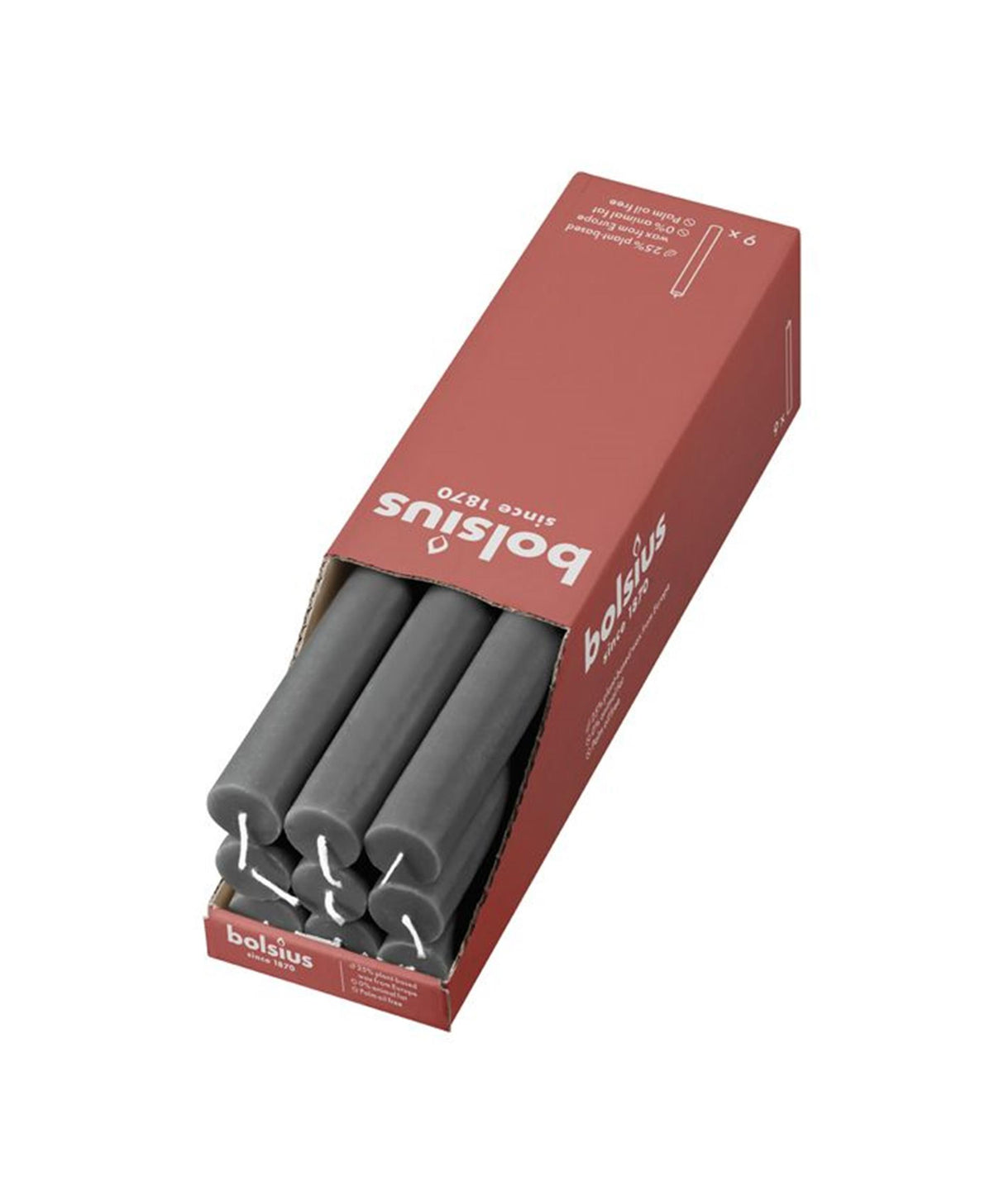 Bolsius rustiek tafelkaars grijs