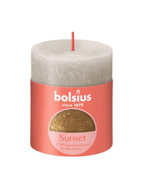Bolsius rustikk stearinlys 80 68 grått gull