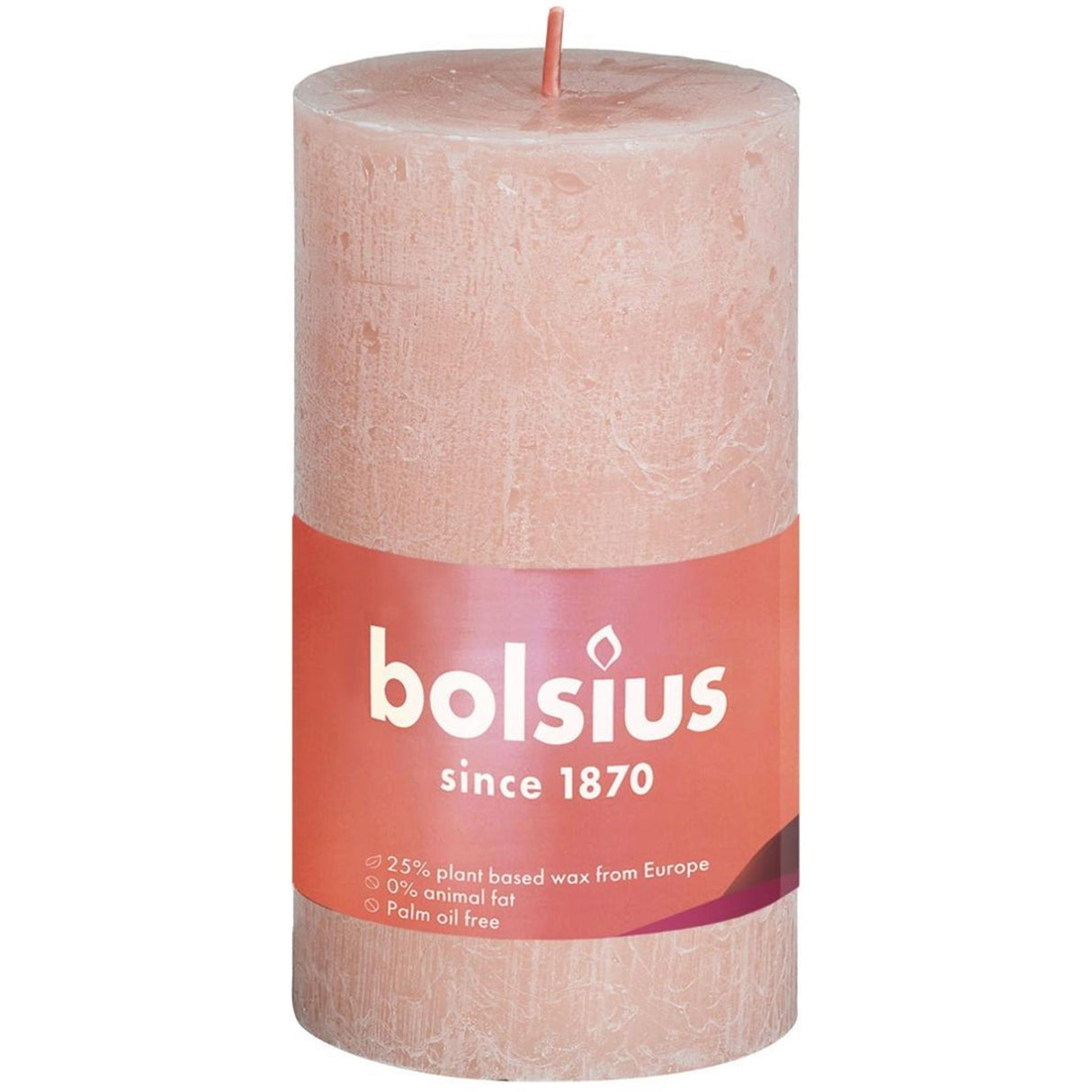 Bolsius rustiek stompkaars 100 50 roze