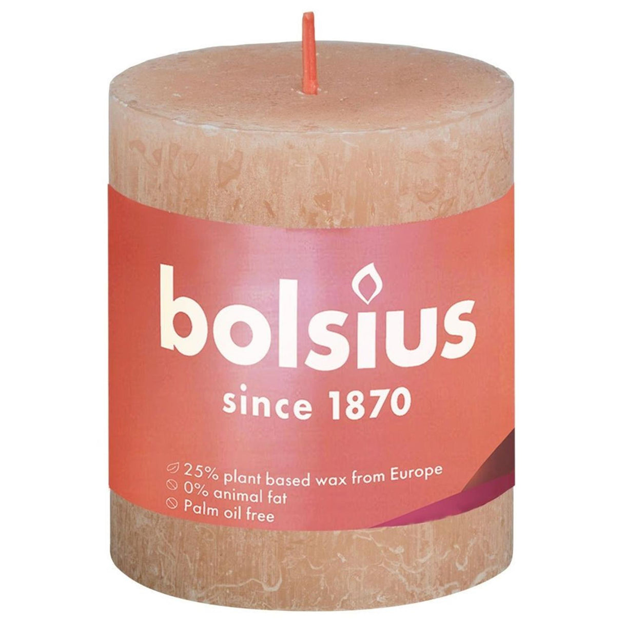 Bolsius rustic pillar candle 80 68 pink