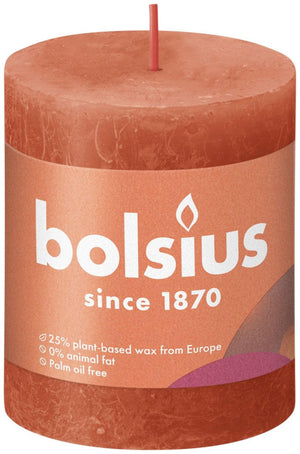 Bolsius rustic pillar candle 80 68 orange