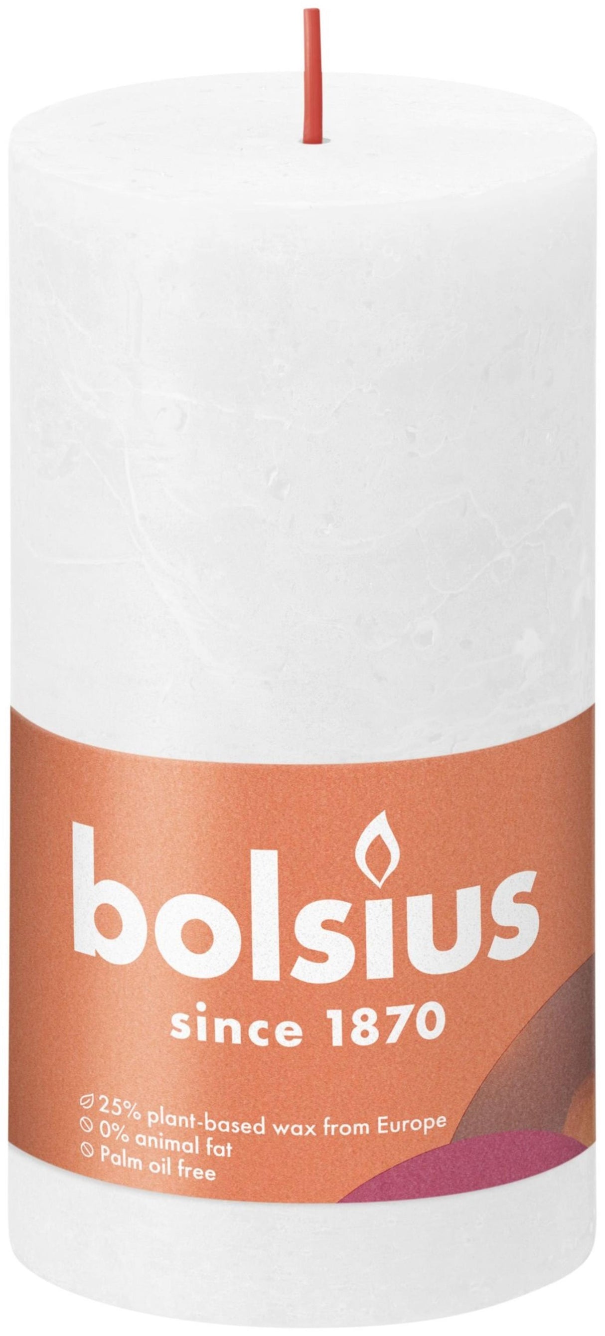 Bolsius rustic pillar candle 130 68 white